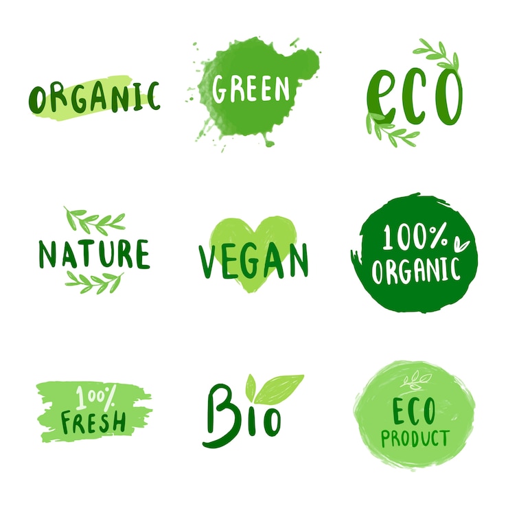 Vecteur gratuit collection de vecteurs de typographie respectueux de l&#39;environnement