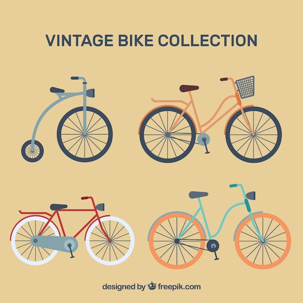 Vecteur gratuit collection de vélo vintage