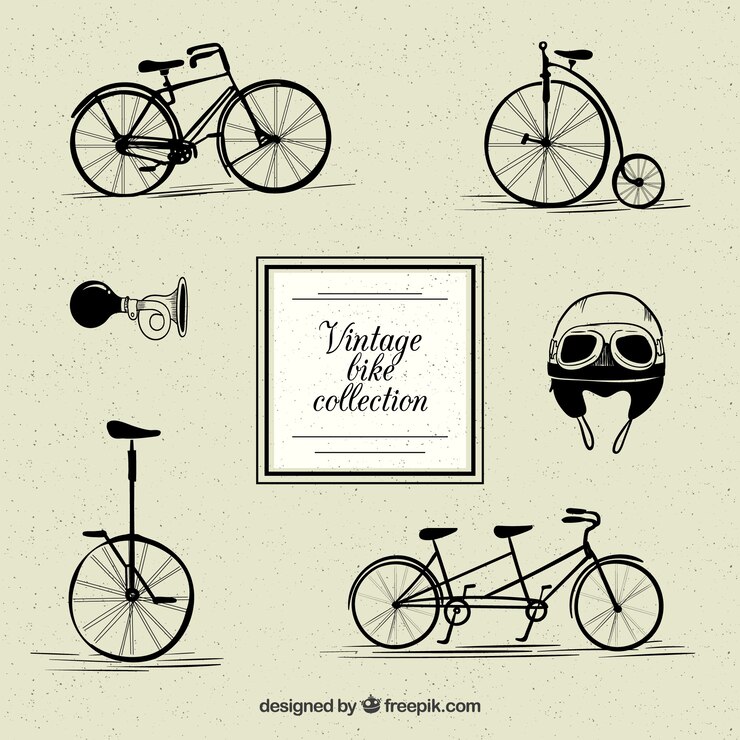 Vecteur gratuit collection de vélos vintage avec un style élégant