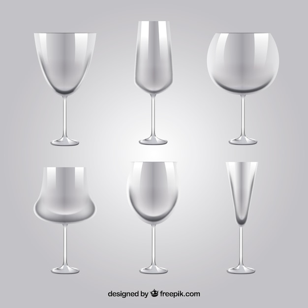 Collection De Verres à Vin Dans Un Style Réaliste