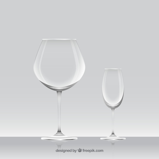 Vecteur gratuit collection de verres à vin dans un style réaliste