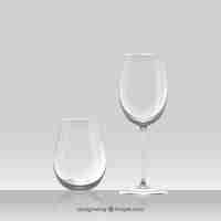 Vecteur gratuit collection de verres à vin dans un style réaliste