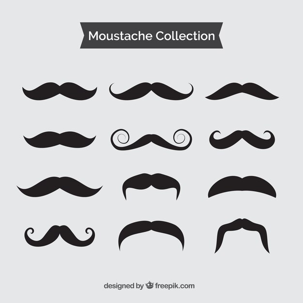 Collection vintage moustache noire