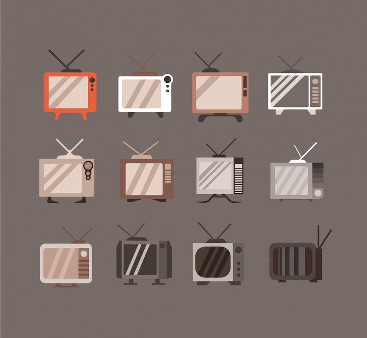 Vecteur gratuit collection vintage tv