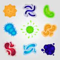 Vecteur gratuit collection de virus design plat