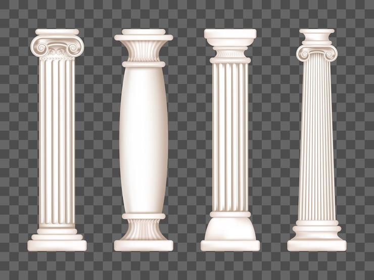 Vecteur gratuit colonnes grecques antiques en marbre blanc