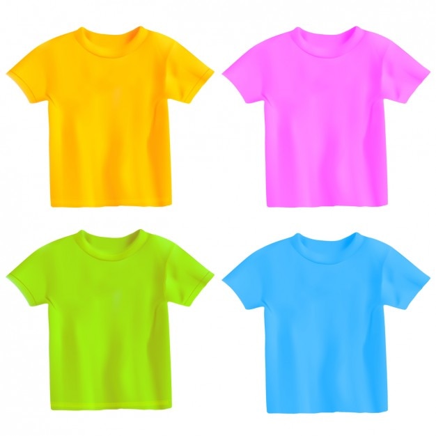 Vecteur gratuit coloré chemises collection