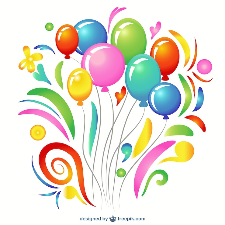 Vecteur gratuit coloré clip art ballon