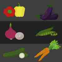 Vecteur gratuit coloré conception de légumes