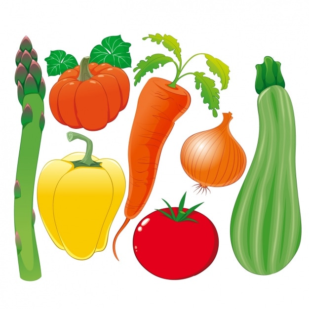 Vecteur gratuit coloré légumes collection