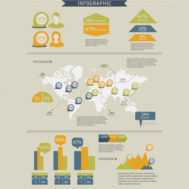 Vecteur gratuit coloré modèle infographique