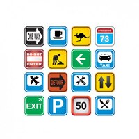 Vecteur gratuit coloré trafic signe collection d'icônes
