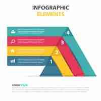 Vecteur gratuit coloré triangle abstrait modèle infographique d'affaires