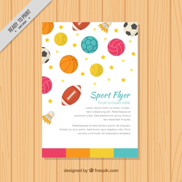 Vecteur gratuit colored dépliant balles sport