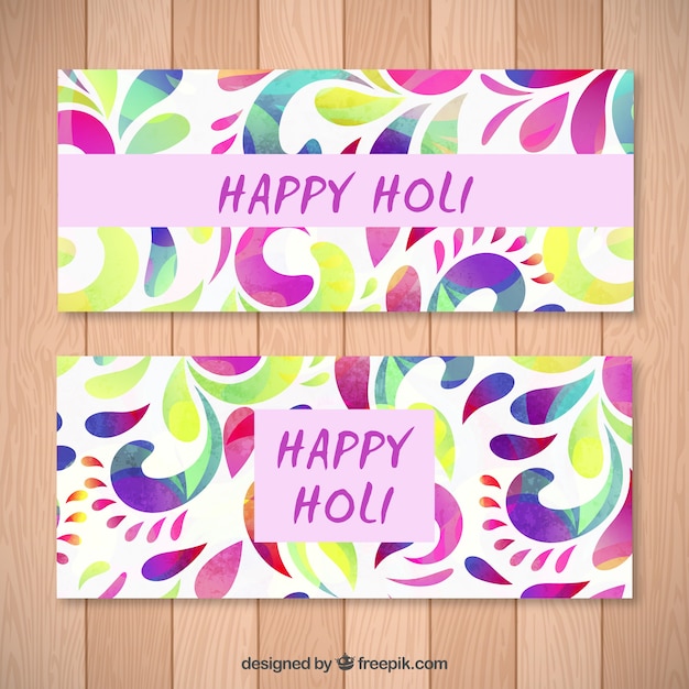 Colorées Bannières Joyeux Holi