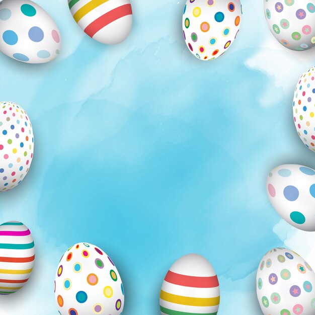 Colorés oeufs de Pâques sur un fond d&#39;aquarelle