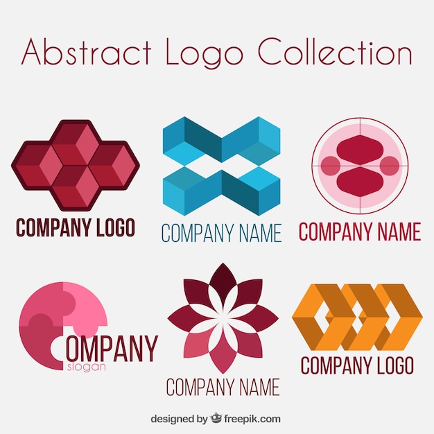 Vecteur gratuit colorful collection de logos abstrait