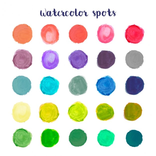 Colorful Collection De Taches D'aquarelle