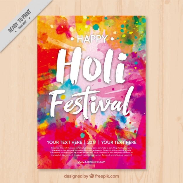 Vecteur gratuit colorful flyer template holi