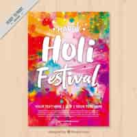 Vecteur gratuit colorful flyer template holi