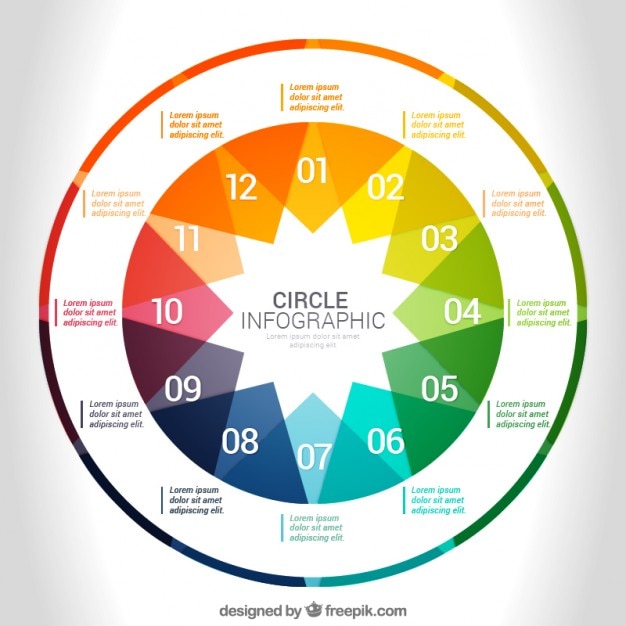Vecteur gratuit colorful infographie cercle