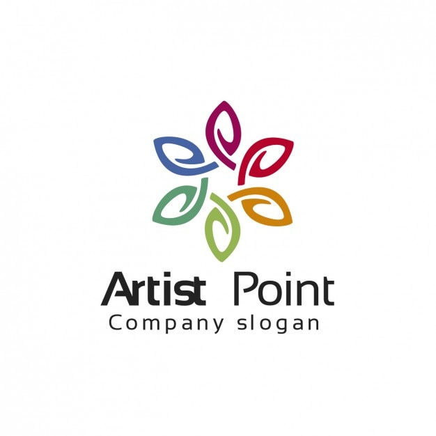 Vecteur gratuit colorful leaves logo template