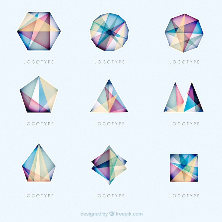 Vecteur gratuit colorful logos abstrait