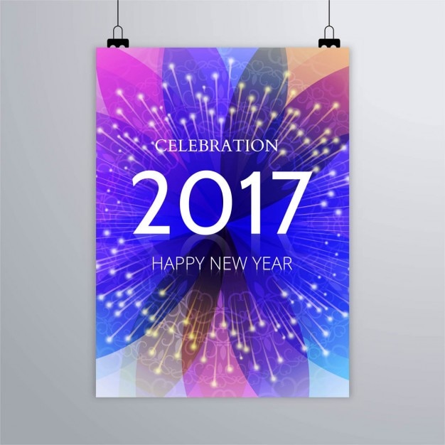 Vecteur gratuit colorful nouvelle année 2017 brochure