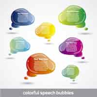 Vecteur gratuit colorful speech bubbles collection