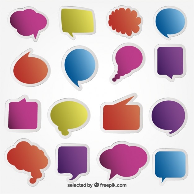 Vecteur gratuit colorful speech bubbles