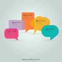 Vecteur gratuit colorful speech bubbles