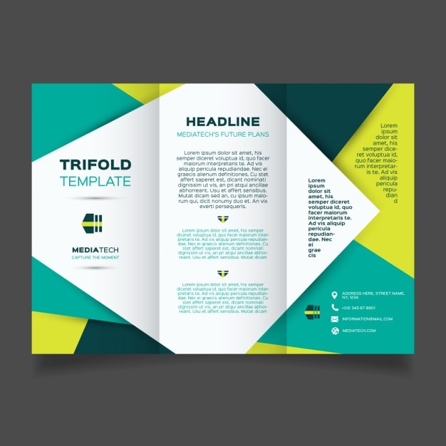 Vecteur gratuit colorful template trifold vert