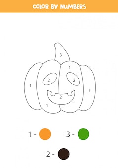 Coloriage avec citrouille d'halloween dessin animé mignon.