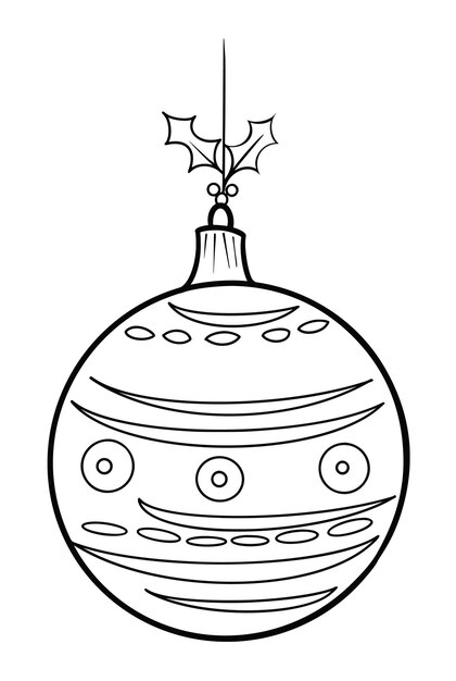 Coloriage De Décoration De Noël | Vecteur Premium