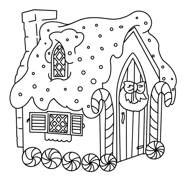 Coloriage Cloches De Noël | Vecteur Premium