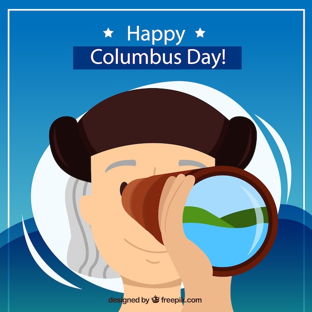 Columbus Day Background Avec Télescope