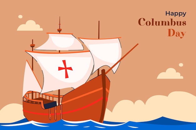 Vecteur gratuit columbus flat day background