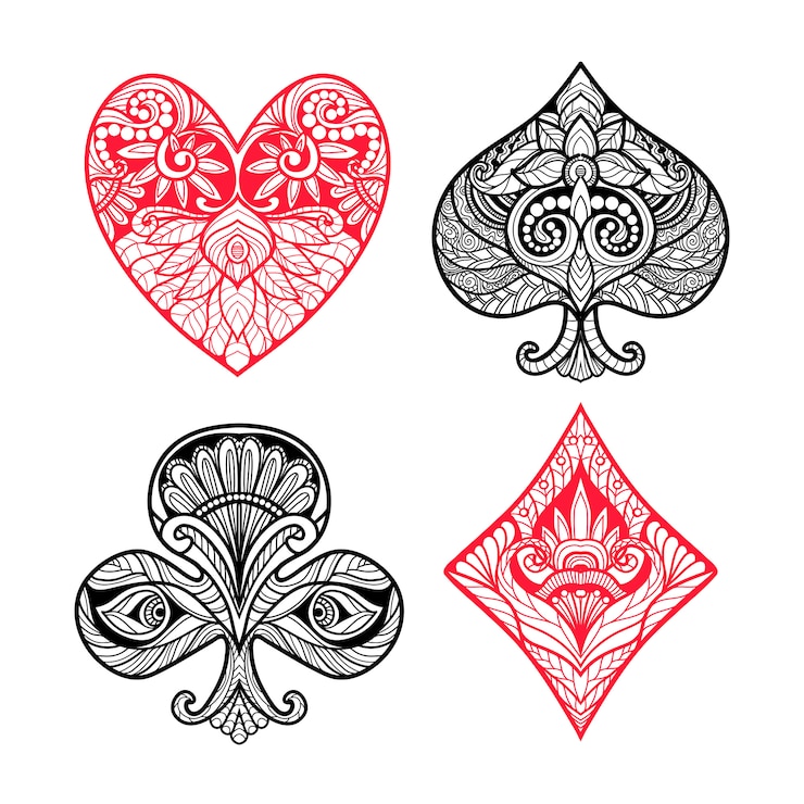 Vecteur gratuit combinaisons de cartes