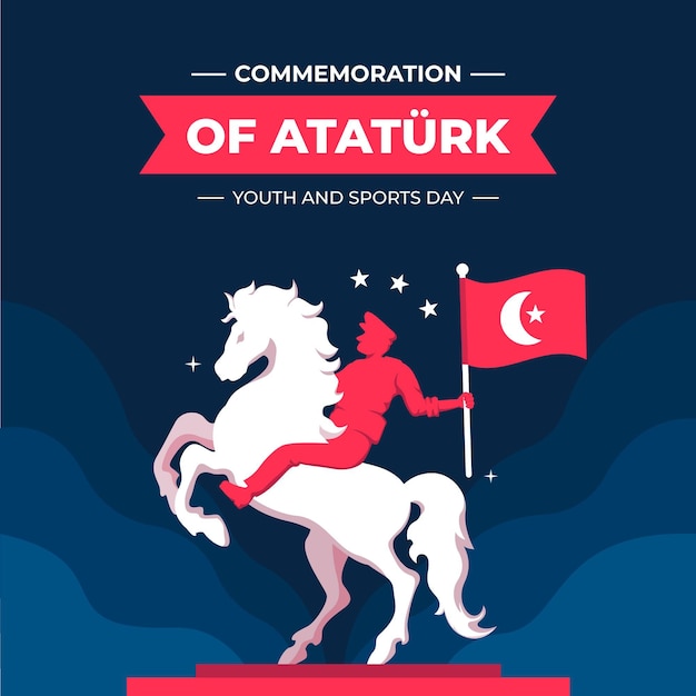 Commémoration Plate De L'ataturk, De La Jeunesse Et De L'illustration De La Journée Des Sports