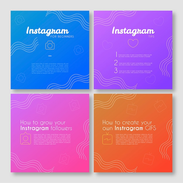 Vecteur gratuit comment instagramer des astuces en dégradé