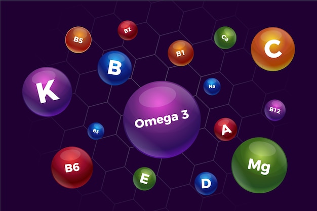 Vecteur gratuit complexe de vitamines et minéraux