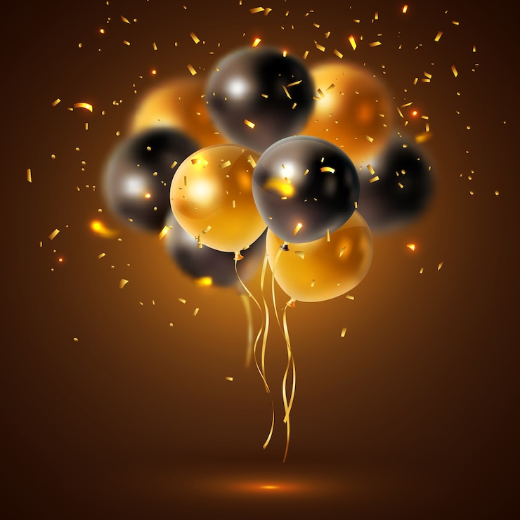 Vecteur gratuit composition de ballons de vacances brillants