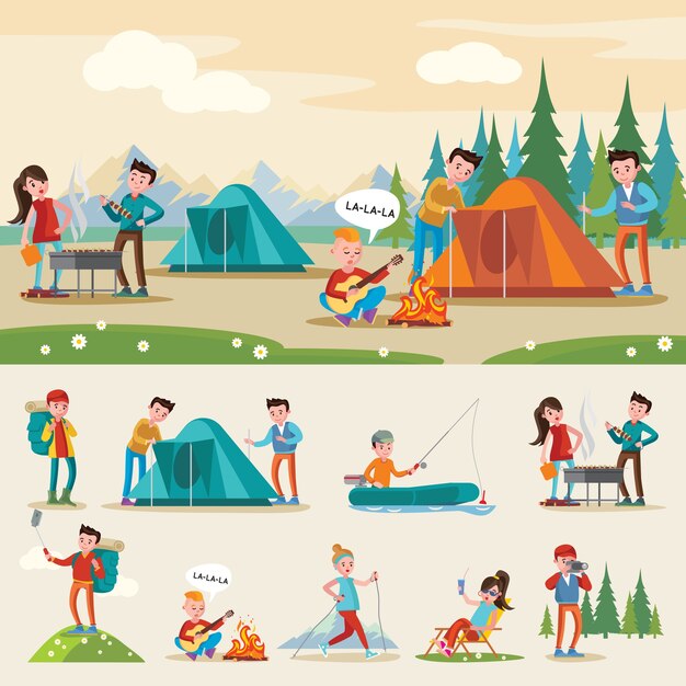 Composition de camping itinérante