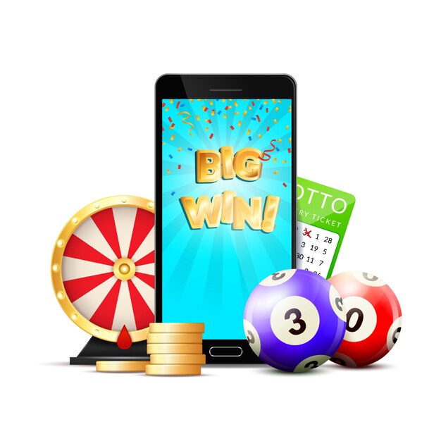 Composition colorée de casino en ligne de loterie