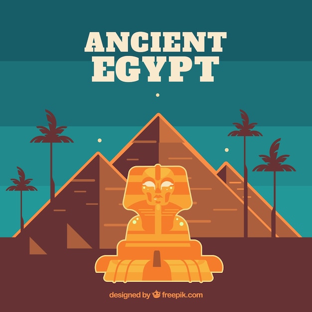 Vecteur gratuit composition de l'egypte ancienne avec un design plat