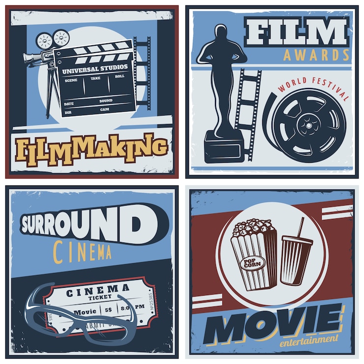 Vecteur gratuit composition de films de cinéma surround