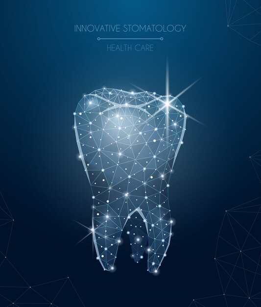 Composition innovante de stomatologie avec des symboles de soins de santé et de traitement illustration réaliste