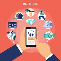 Composition musicale d'écoute de musique rap