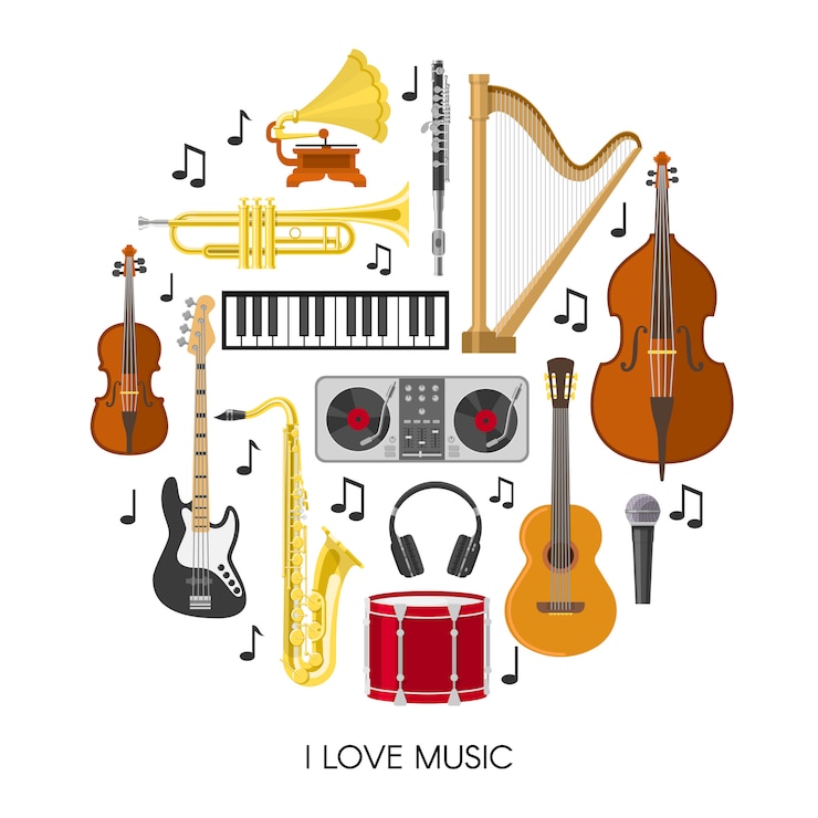 Vecteur gratuit composition musicale ronde