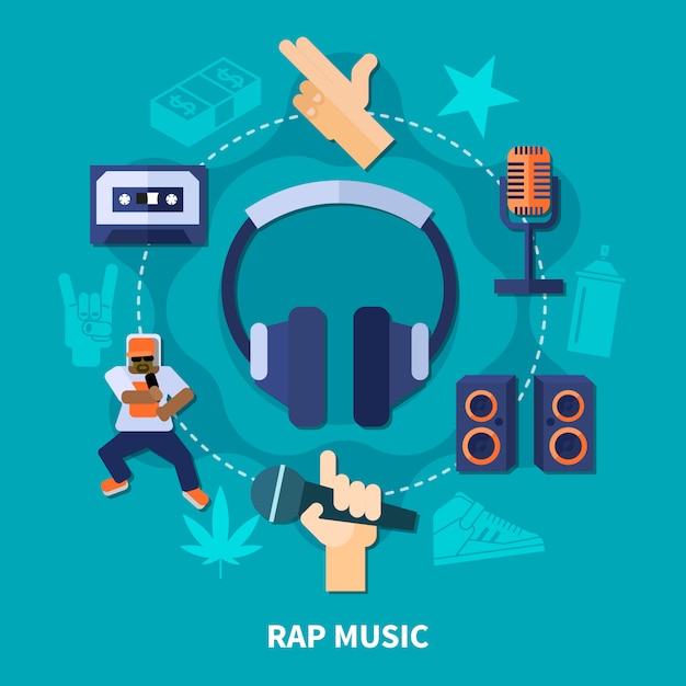 Vecteur gratuit composition de musique rap